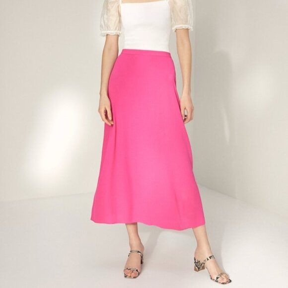 Aritzia Wilfred Midi Skirt Electron Fuschia Pink Size 2 - Picture 1 of 8
